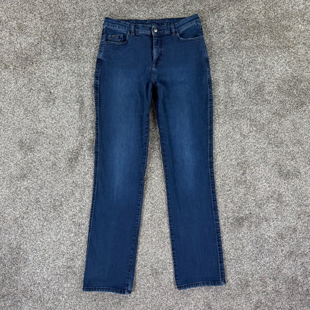 Kuhl Kontra Straight Leg Jeans Womens 14 Reg Indigo Blue Stretch Outdoor Pants